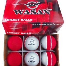 Wasan 2 Tone Swing Sting Cricket Ball Pack of 6 - Red White-10
