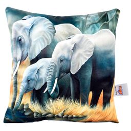 Ultra Gigantic Elephant Digital Print Cushion  - Grey-image-98