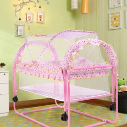 Lightweight Cradle Mosquito Net  With Moderate Swing - Pink-18