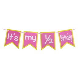 Funcart It's My Half Birthday Banner Pink - Length 150 cm-picture-2