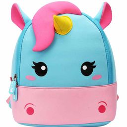 Nohoo Unicorn Shaped Soft Toy Bag Blue Pink - 12.5 Inches-image-65