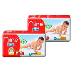Niine Baby Diaper Pants Medium Size  for Overnight Protection with Rash Control - 34 Pants - (Pack of 2)-6