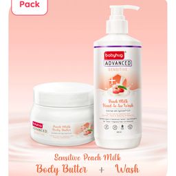 Babyhug Advanced Sensitive Peach Milk Combo of Head-to-Toe Wash - 200ml &Body Butter - 100g-20