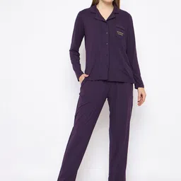 MADAME M SECRET Women Lapel Collar Night suit-picture-15