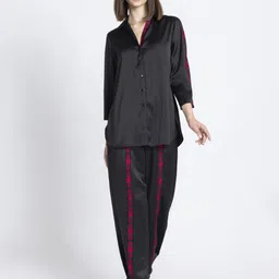 SHAYE Embroidered Shirt Collar Tunic & Trousers-image-72