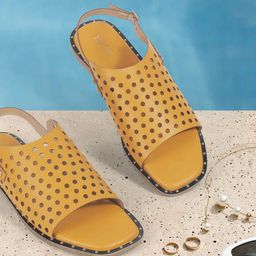 Mochi Women Block Mules with Laser Cuts-6