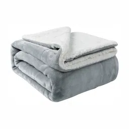 bsb home Grey & White Fleece Heavy Winter 500 GSM Single Bed Blanket-image-61