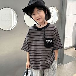 LULU & SKY Boys Striped Organic Cotton Pockets T-shirt-picture-15