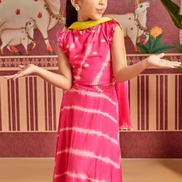 MASTARANG Girls Embroidered Ready to Wear Lehenga & Blouse With Dupatta-image-28