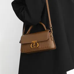 DressBerry Geometric Textured PU Structured Sling Bag-47