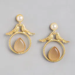 Anouk Gold Plated Beaded Circular Drop Earrings-40