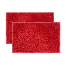 Aura Set Of 2 Red Anti-Skid Bath Rugs-17