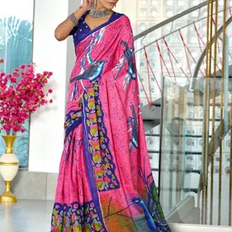Pandadi Saree Abstract Printed Block Print Sarees-image-5