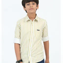 Boy's Cotton Blend Single Pocket Casual Striped Shirt-picture-16