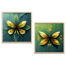Kotart Brown & Green 2 Pieces Wooden Floral & Botanical Wall Arts-picture-29