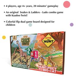Kaadoo Crocs & Giraffes & The Hunt 2 In 1 Board Game - Multi Colour  (Color May Vary) image 2