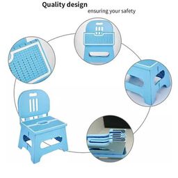 fab n funky Foldable Chair with Backrest - Blue image 2