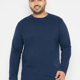 Adobe Men Solid Round Neck Cotton Plus Size T-shirt-image-18