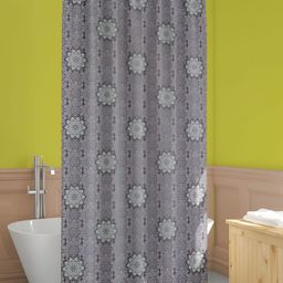 ArtzFolio Grey Printed Waterproof Shower Curtain-59