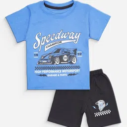 BAESD Kids Printed Round Neck Pure Cotton T-shirt With Shorts-45