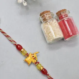 MEIRA JEWELLERY Set Of 2 Pikachu Rakhi With Greeting Card Gift Set-47