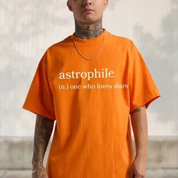 Cool Plus Men Astrophile Typography Printed Round Neck Cotton Oversized T-shirt-picture-16