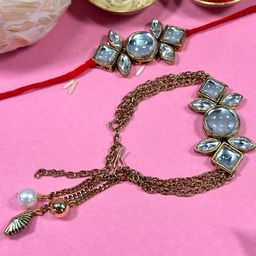 Designer Kundan Couple Rakhi-image-90