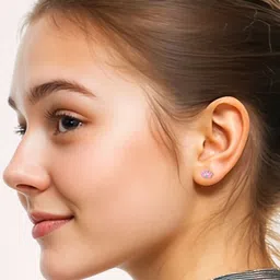 HighSpark Girls 925 Sterling Silver Zircon Studded King Crown Shaped Studs-34