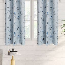Home Centre Grey 2 Pieces Printed Room Darkening Window Curtains-67