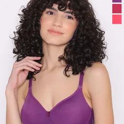 INKURV Solid Full Coverage Lightly Padded Bra Pack Of 3-42