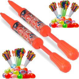 (2 Pichkari + 6 Magic Balloon)for Children Holi & Summer Pool Party Fun Water Gun-image-65