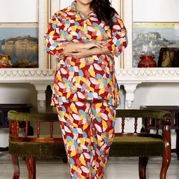Swasti Printed Pure Cotton Tunic With Trouser Co-Ords-image-57