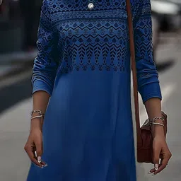 KPOP Ethnic Motifs Print A-Line Dress-picture-17