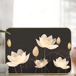 Myntra Elegant Homes Black & Gold-Toned Lotus Wooden Painting Wall Art-image-75