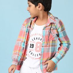 V-Mart Boys Tartan Checks Opaque Casual Shirt-image-61
