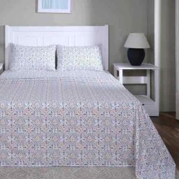 maspar Orange Geometric Print 144 TC Cotton Single Bed Sheet with 1 Pillow Cover Sensory Bloom Collection-picture-25