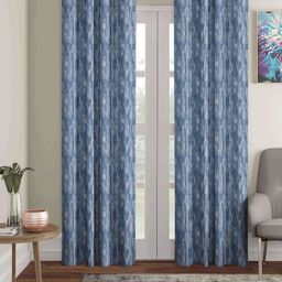 Aura Blue & Grey 2 Pieces Abstract Printed Room Darkening Door Curtains-image-55