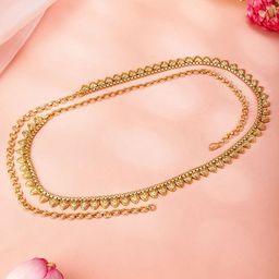 Rubans 22KT Gold-Plated Leaf Motif Kamarbandh-picture-9