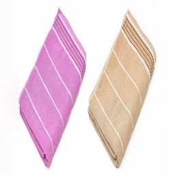 RRC Pink & Brown 2 Pieces Striped 500 GSM Cotton Towel Set-picture-7