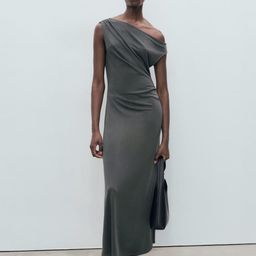 MANGO Off-Shoulder Sheath Midi Dress-image-65