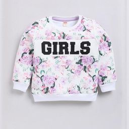 Hopscotch Girls Floral Printed Cotton Sweatshirt-picture-36