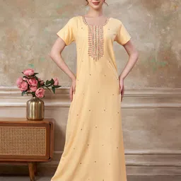 Sand Dune Women Embroidered Maxi Nightdress-picture-38