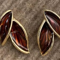 SZN Gold Plated Leaf Shaped Studs image 2