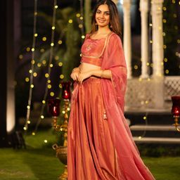 Ambraee Ready to Wear Tissue Lehenga & Blouse With Dupatta-picture-34