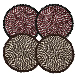 Kuber Industries Red & Cream-Colored 4 Pieces Printed Cotton Doormats-2