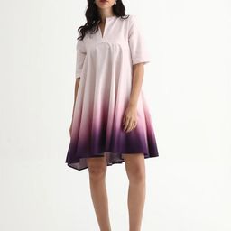 RAREISM Women Printed Cotton Flared Dress-image-55