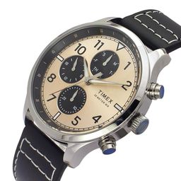 Timex Men Patterned Dial & Leather Straps Analogue Multi Function Watch TWEG23900 image 2