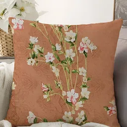 IVAZA Orange & White Floral Square Cushion Covers-image-65