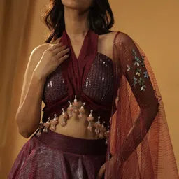 ARPITA SULAKSHANA Embellished Made to Measure Lehenga & Blouse With Dupatta image 2