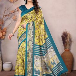 KALINI Floral Printed Saree with Blouse Piece-image-87